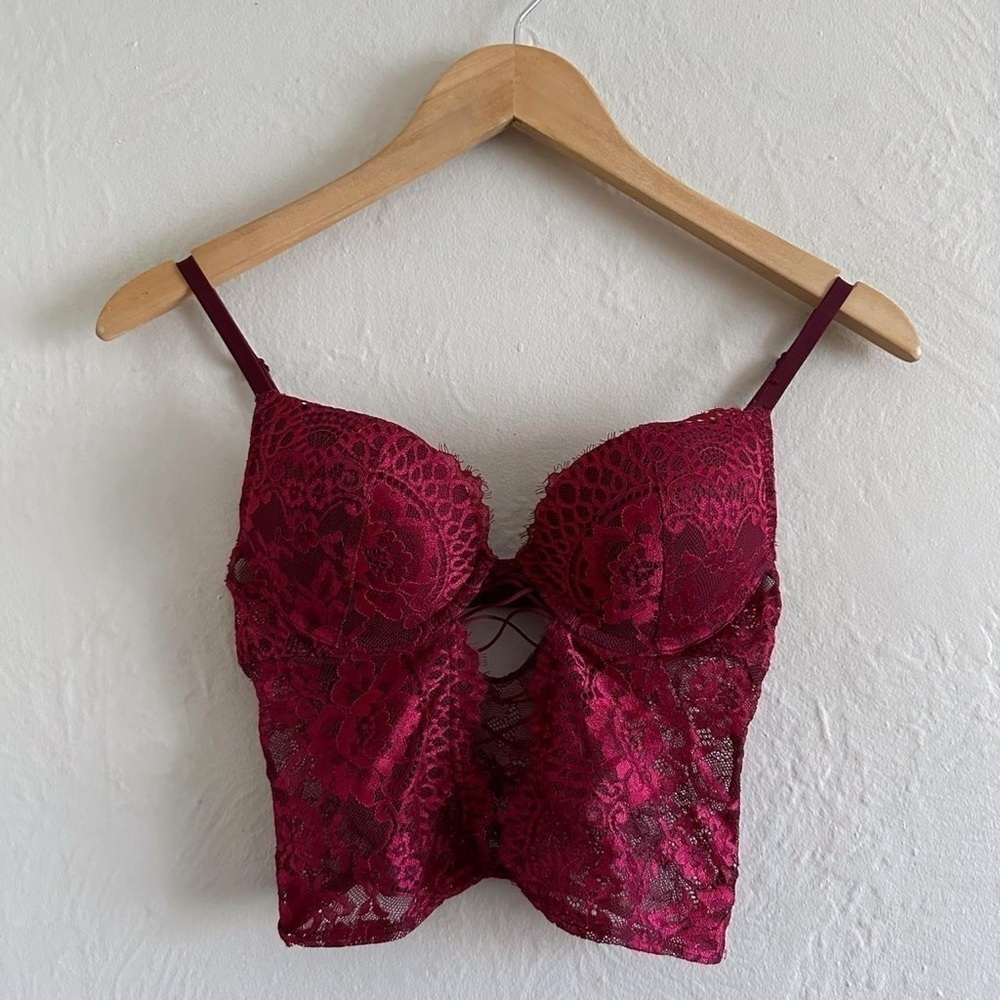 La Senza Red Lace Corset Bra Size XS
